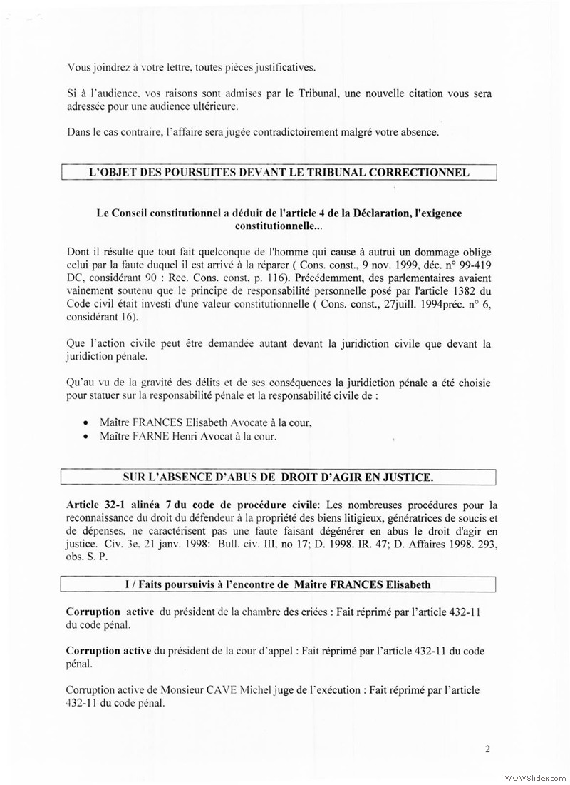 Article 53 Et 73 Du Code De Procédure Pénale